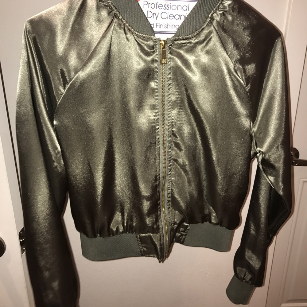 Green bomber jacket (also comes in pink)